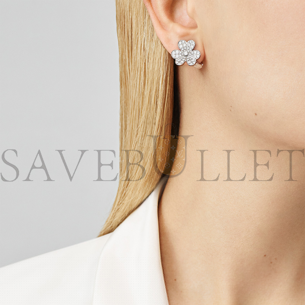 v*n cl*f arpels frivole earrings, small model - white gold, Di*m*nd  vcarb65800